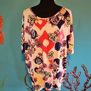 LuLaRoe Multicolor Floral Short Sleeve Top